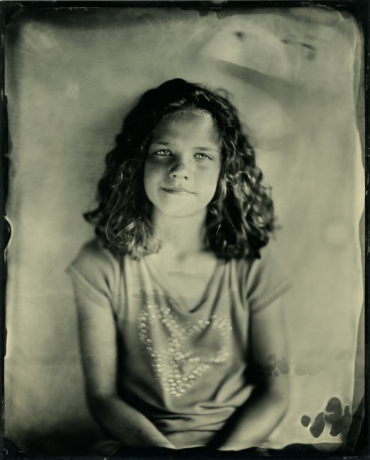 Evie - my daughter 8x10 collodion on aluminum