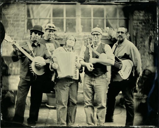 Machinery Hill - local MN folk band. 8x10 collodion on aluminum